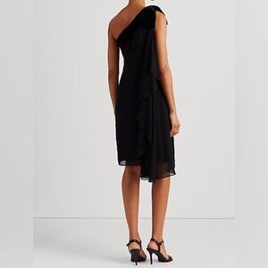 Lauren Ralph Lauren Georgette One-Shoulder Dress